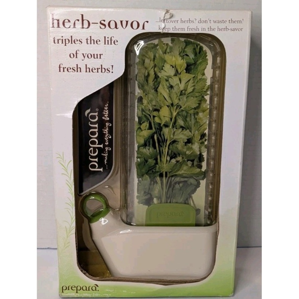 Prepara Herb Savor Original Keeps Herbs Fresh‎ Food Storage Container New